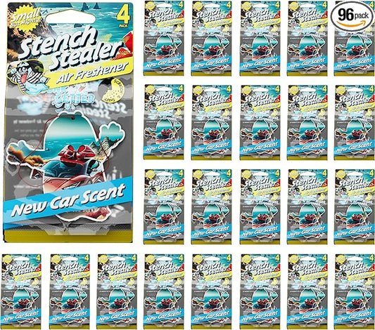 Car Air Fresheners- Long Lasting Scent, Odor Eliminator, Home Essentials, Fresh Fragrance- 96 Pack- New Car