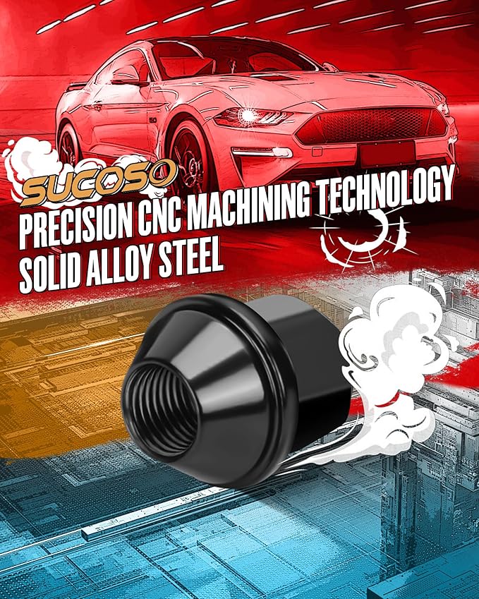 M14x1.5 Stock Lug Nuts Fit for 2015-2023 Ford Mustang Edge, 20PCS Black OEM Style Lug Nuts with 1.5" Length and 13/16" Hex for 2020-2023 Ford Explorer | 2022-2023 Maverick, OE#ACPZ-1012-M ACPZ-1012-D