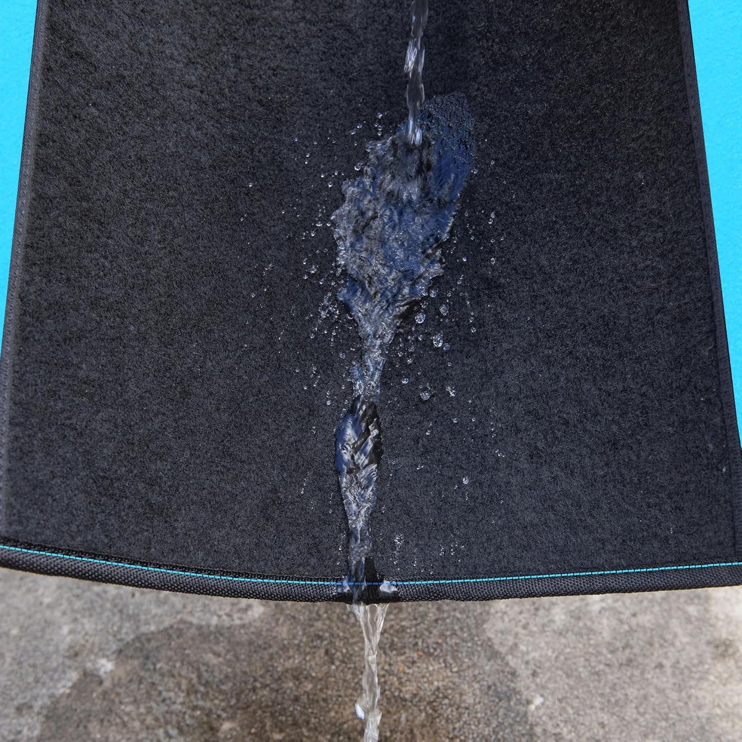 CAR PASS Waterproof Universal Fit Car Floor Mats, Faux Leather Car Carpet Mats, Car Mats with Anti-Slip Nibbs Backing & Driver Heel Pad Fit for SUV,Vans,sedans, Trucks,Set of 4pcs(Light Blue)