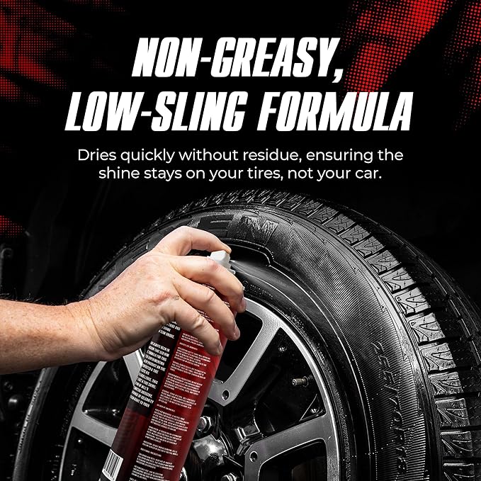 TEAM UNIQUE Tire Shine Gloss – 18.6 Fl Oz (550mL) | High-Gloss Formula for Ultimate Tire Shine | Protects Against Cracking and Fading | Non-Greasy, Low-Sling Spray for Easy Application