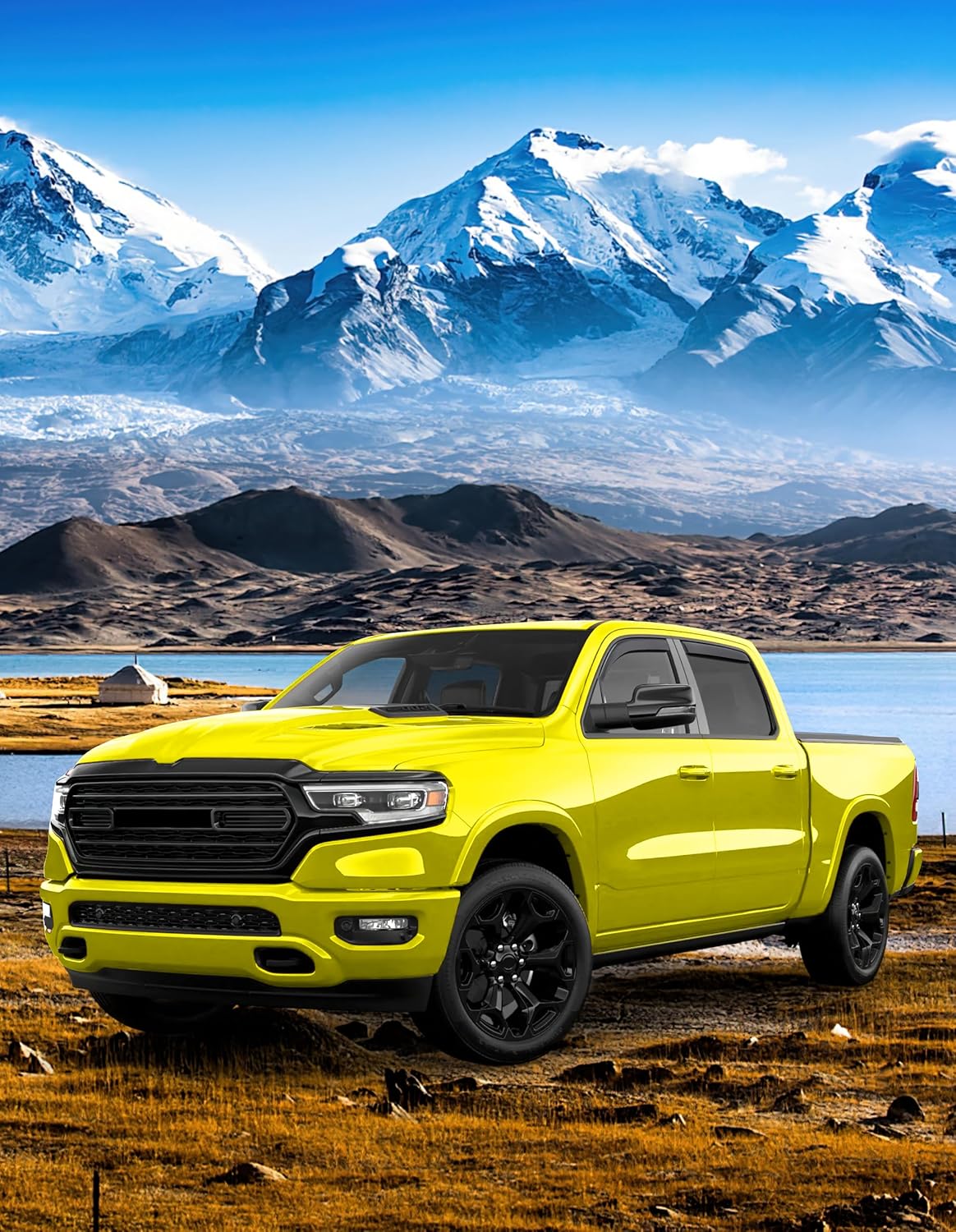 in-Channel Window Rain Guards Fit for Truck Dodge RAM 1500 (New Body Style Includes TRX) 2019-2025 Crew Cab Extra Durable Window Deflectors Vent Visors Shades Exterior Car Accessories