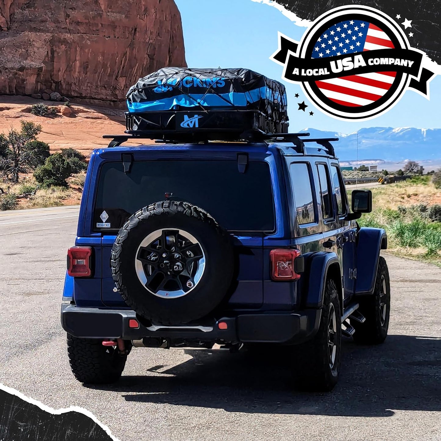 Mockins XL 84"x39"x6" Extendable Roof Rack Cargo Carrier & 35 CuFt Waterproof Cargo Bag for Top of Car | 3 Length Sizes: 40",63",84" Luggage Rack for SUV, Car, & Truck with Roof Basket Accessories