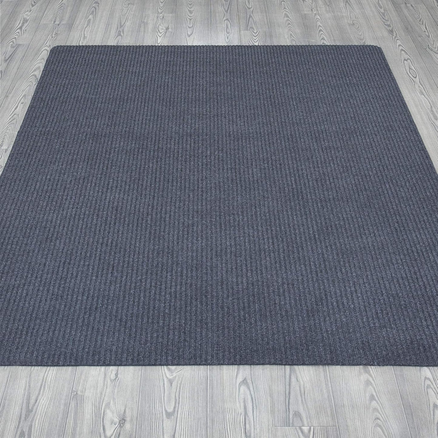 Ottomanson 5' x 6'6" Mud Mat Area Rug Scraper Carpet - Non-Slip, Dirt Trapping for Indoor & Outdoor Use - Ideal for Entryway, Garage, Kitchen, Patio & High-Traffic Areas, Gray