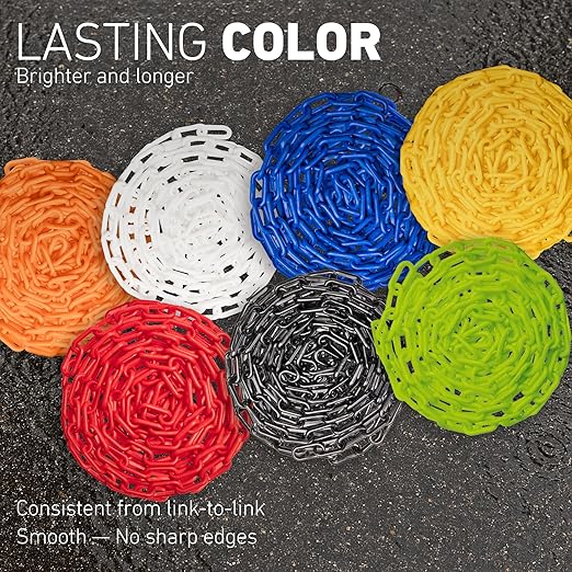 US Weight Security Chain with Plastic Chain Links Enhanced with SunShield UV-Resistant Technology, Made in the USA