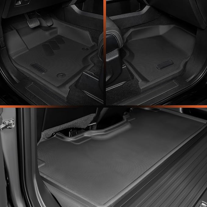 BaseLayer Elite Floor Mats for Ford F150 (2015-2025) SuperCrew and (2022-2025) Lightning with Rear Fold-Flat Storage - Made in USA – Precision Fit Heavy Duty All-Weather Mats - Front & Rear