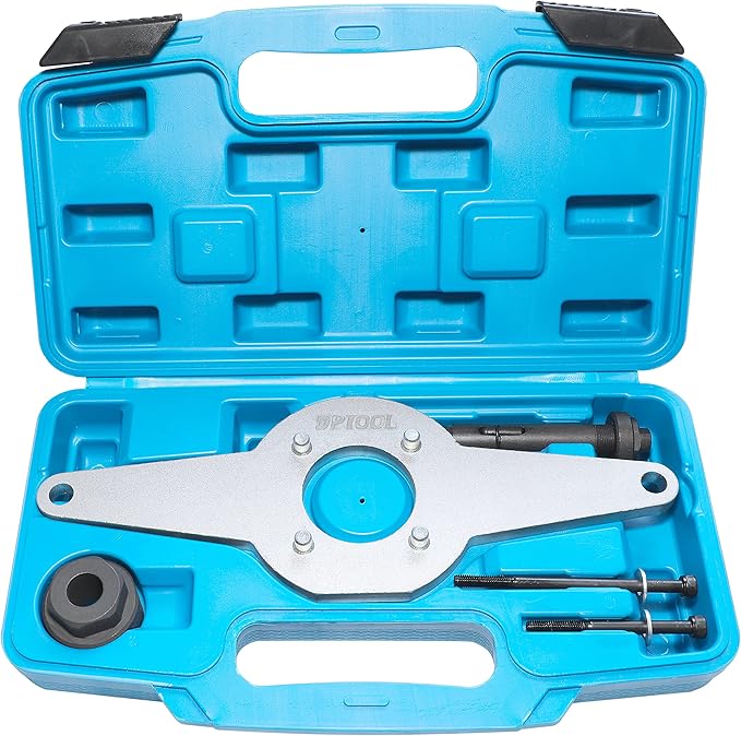 DPTOOL Vibration Damper Holding Tool Crankshaft Pulley Removal Shock Absorber Compatible with Audi Skoda VW 1.8 2.0 4V TFSi EA888 Vibration Damper Assembly 4 Cylinder Replace T10531