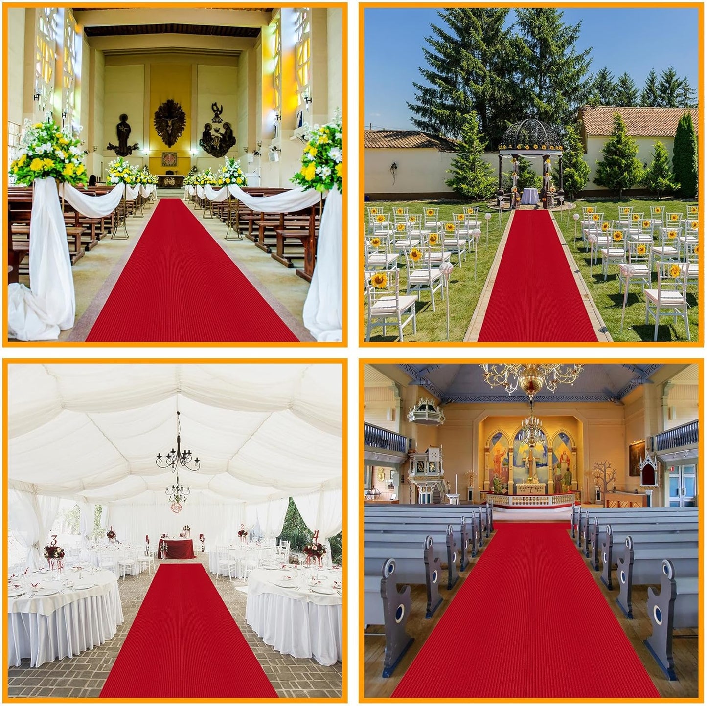 Ottomanson 2'7" x 12' Hallway Runner with Scraper Pile Extra Durable Non-Slip Rug Mat for Indoor & Outdoor Use - Ideal for Kitchen, Entryway, Patio & Garage - High-Traffic Carpet, Red