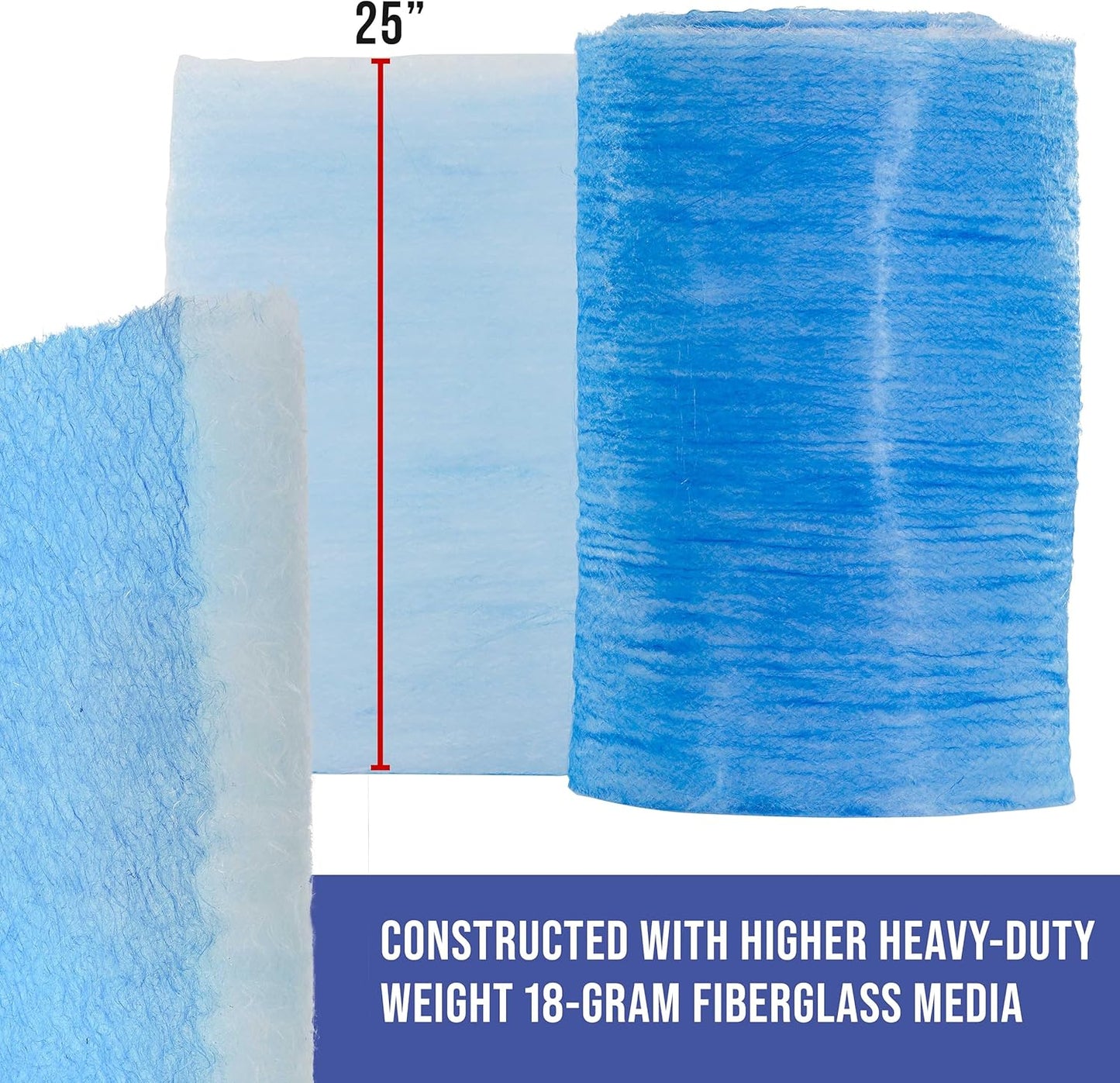 Master Elite Premium Paint Spray Booth Exhaust Filter Roll, 25" x 300' - 18 Gram Heavy-Duty Fiberglass Arrestor - Captures Traps Overspray Particles in Auto Car Autobody Refinish Booths