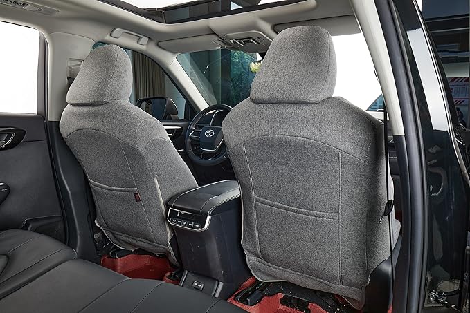 coverdream 4runner Car Seat Covers Full Set for 2025 2026 Toyota 4Runner 5 Seats Pickup Truck Seat Cushion,Fully Covered Breathable Polyester Seat Protector,Armrest Cover Included(Gray)