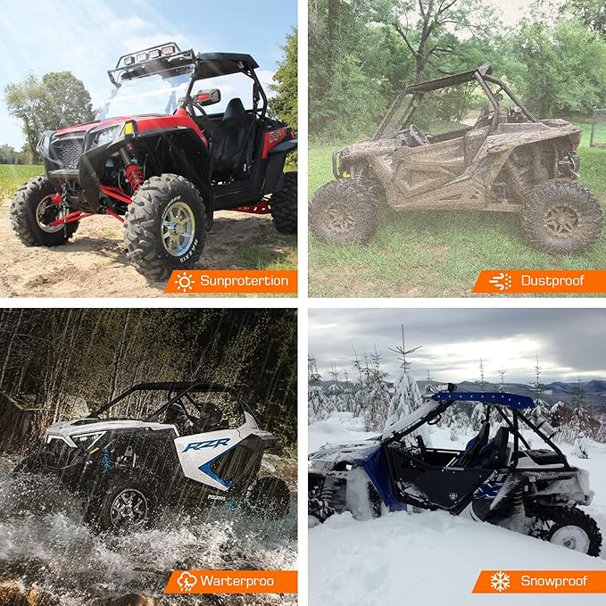 NEVERLAND UTV Cover Waterproof - All Weather Protection UTV Cover Compatible with RZR Polaris Ranger Yamaha Rhino Can-Am Commander Defender Honda Pioneer Sxs