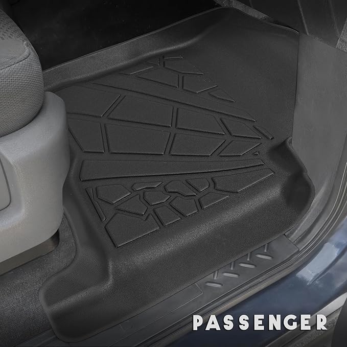 KARPAL Floor Mats Fit 2010-2014 Ford F150 SuperCrew/Crew Cab with 1st Row Bucket Seat, Custom Fit All Weather TPE F-150 Floor Liners, 1st & 2nd Row F150 Accessories Car Mats