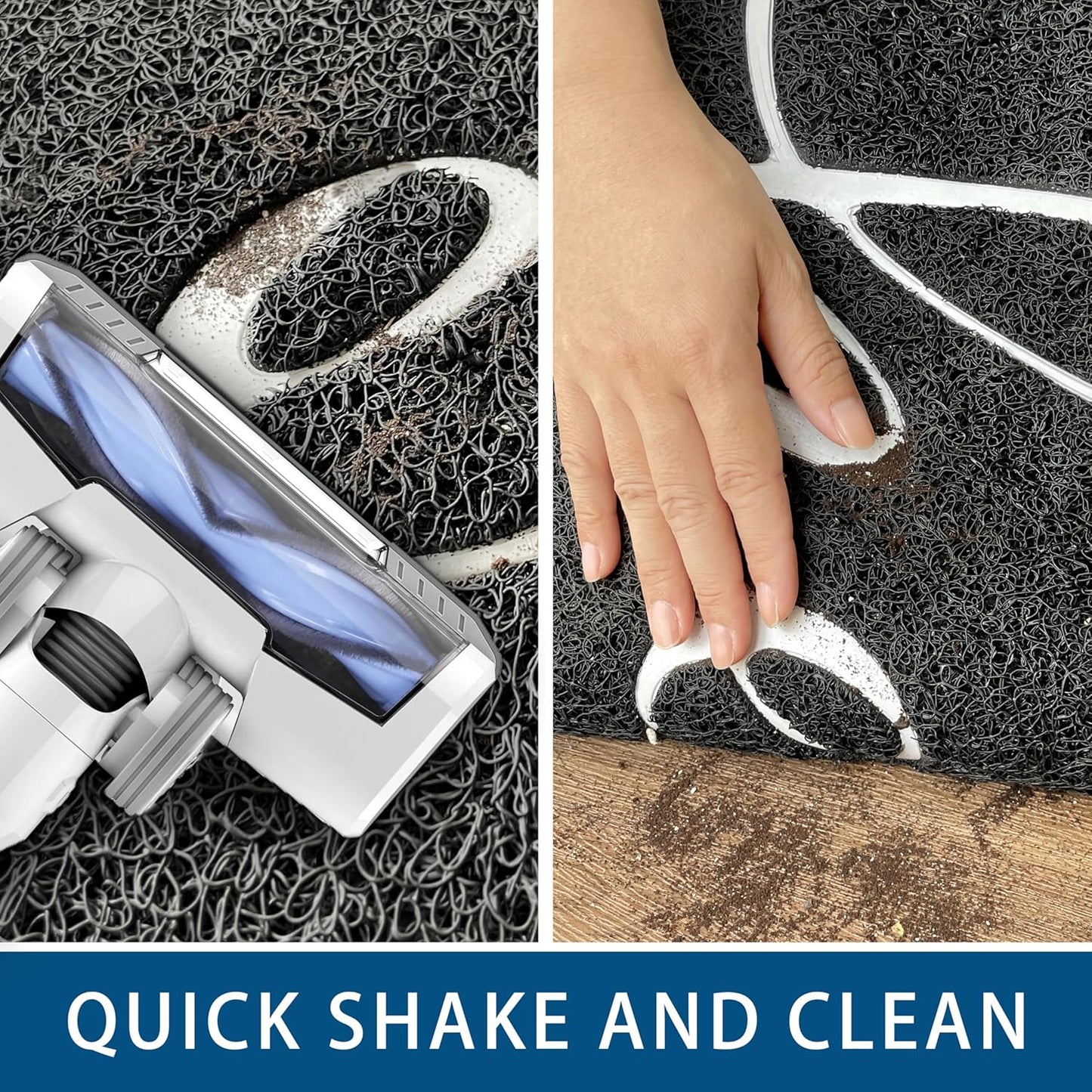 EARTHALL Door Mat 2-Pack Outside Inside Hello Doormat 30"x17.5" Durable Floor Mat Non Slip Mat Ultra Absorb Mud Easy Clean Front Doormat for Garage, Entryway, Patio, High Traffic Areas, Black