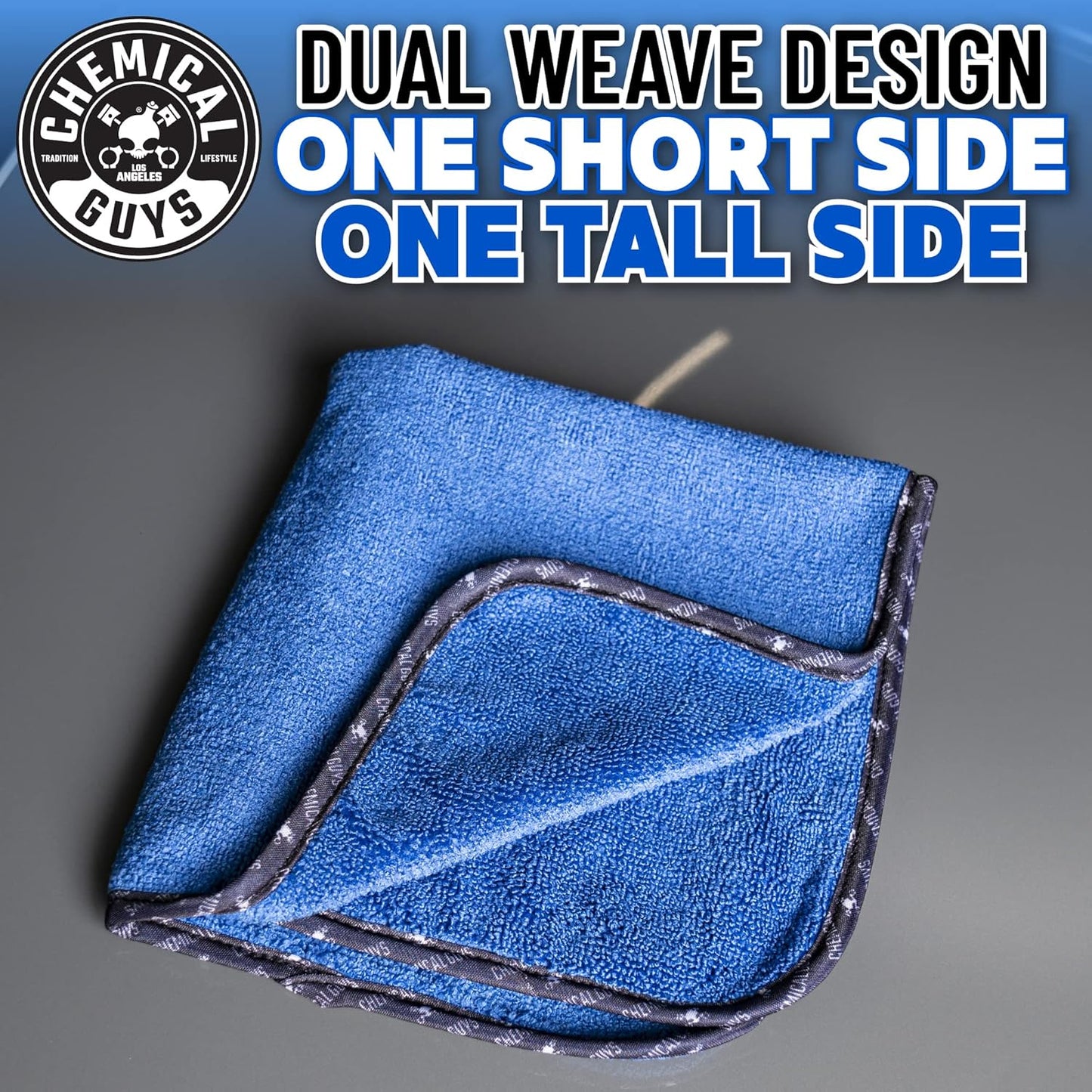 Chemical Guys MIC110003 Professional Grade Premium Microfiber Towels, Blue (16 Inch x 16 Inch) (Pack of 3) - Safe for Car Wash, Home Cleaning & Pet Drying Cloths