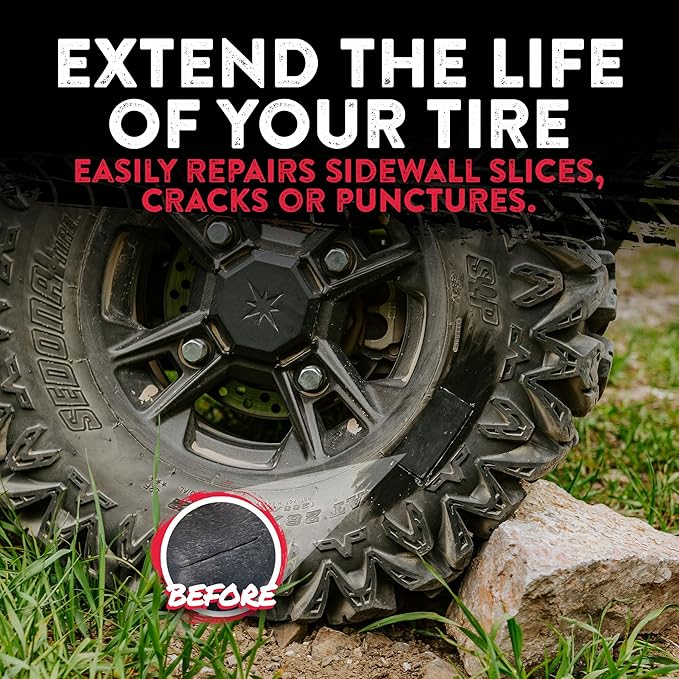 GlueTread Tractor Sidewall Tire Repair Kit | Off-Road Puncture Repair Anywhere No Need to Remove Tire | Enough Material to Patch 5-7 Tires | Puncture Repair Kit for Tractors, Trailers and Mowers