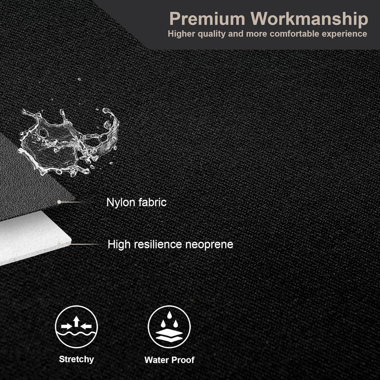 GIANT PANDA Custom Fit Center Console Cover for Dodge RAM 1500 2500 3500 2002 2003 2004 2005 2006 2007 2008 2009 2010 2011 2012 with Jump Seat - Neoprene Armrest Center Cover - Full Protection-Black