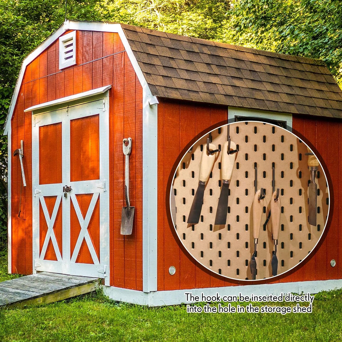 Blulu 10 Pcs 2'' Long Shed Hooks Shed Accessories for Hanging Heavy Duty Individual Utility Hooks Universal Wall Mounted J Utility Hangers for Tools Shovels Rakes Storage (Silver)