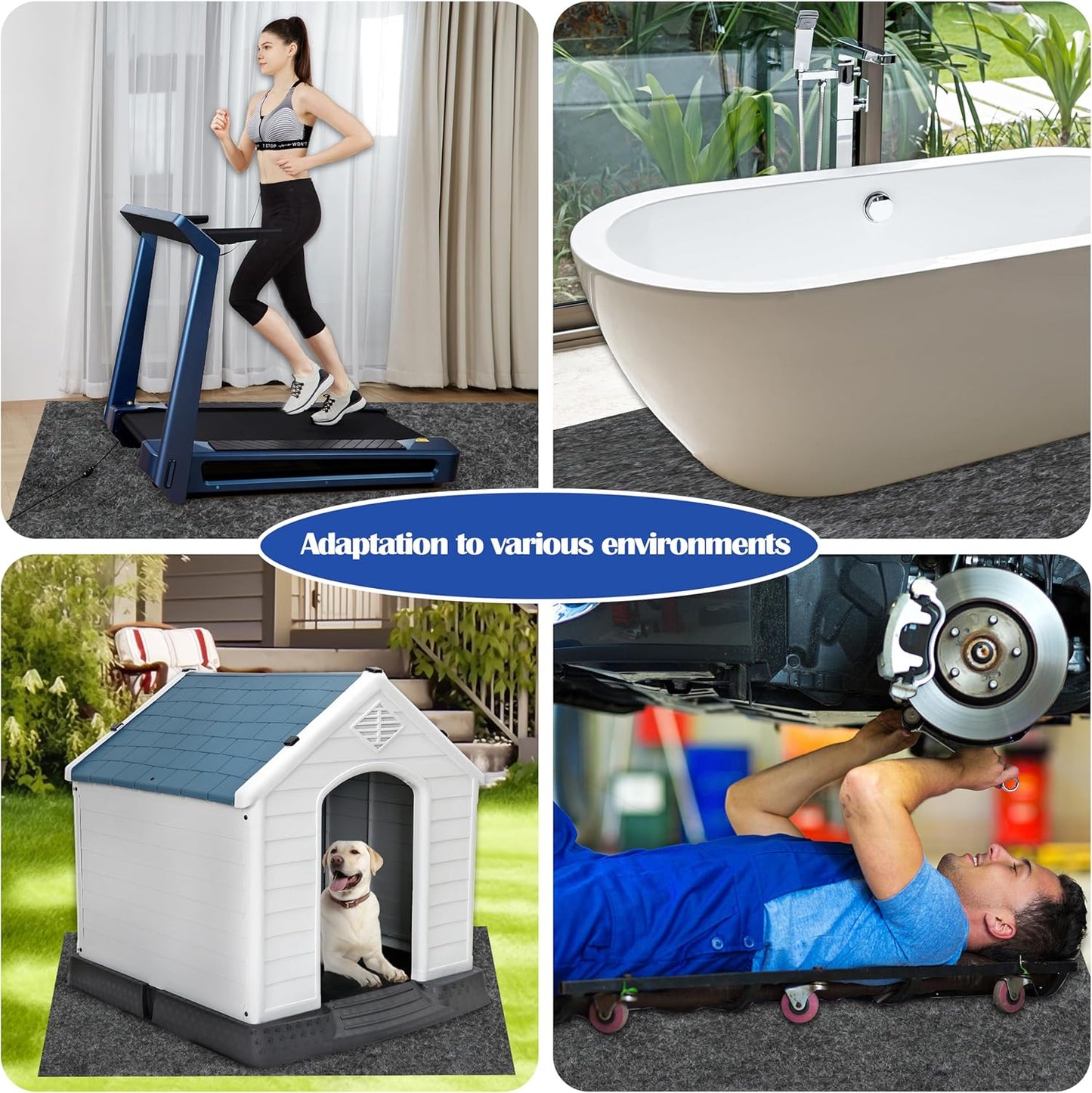 Ogrmar 8.2 x 10.2 FT Outdoor Storage Shed Mat, Waterproof Storage Shed Flooring Mat, Soft Patio Furniture Carport Mat Washable with Non-Slip Backing, Storage Shed Not Included (8.2x10.2FT)