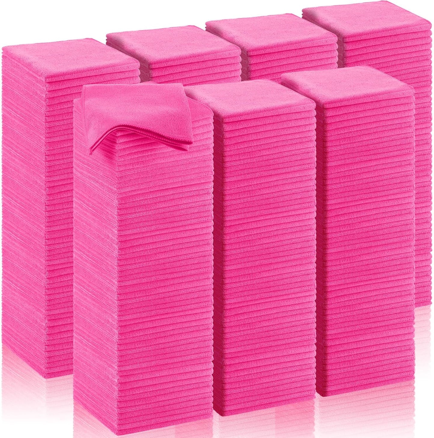 200 Pcs Microfiber Cleaning Cloth 16x16 Inch Microfiber Towels for Car Ultra Absorbent Cleaning Rags Reusable Lint Free Streak Free Detailing Towel for Car Washing Drying Dusting (Pink)