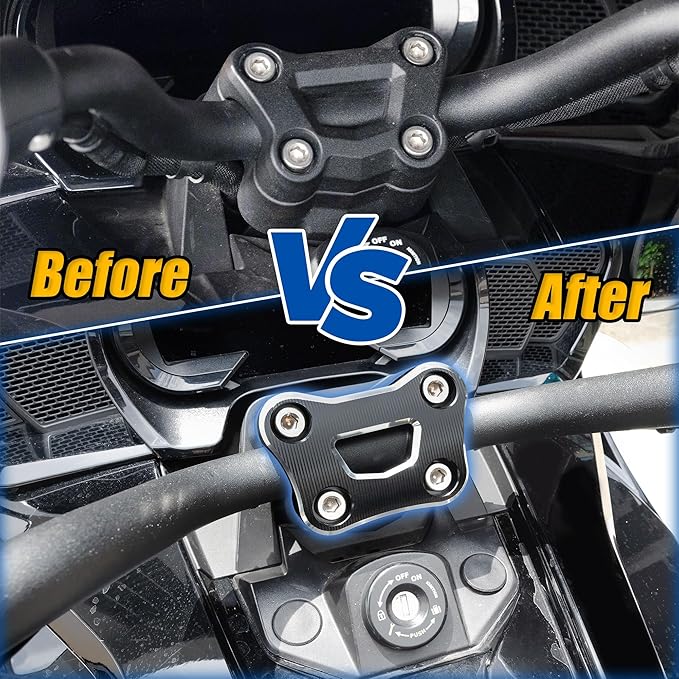 Handlebar Riser Cover Clamp for Can Am Spyder F3 F3S F3T 2015-2024 Spyder RT RTS 2020-2024; Aluminum Handle Bar Top Riser Clamp for Can Am Spyder Accessories