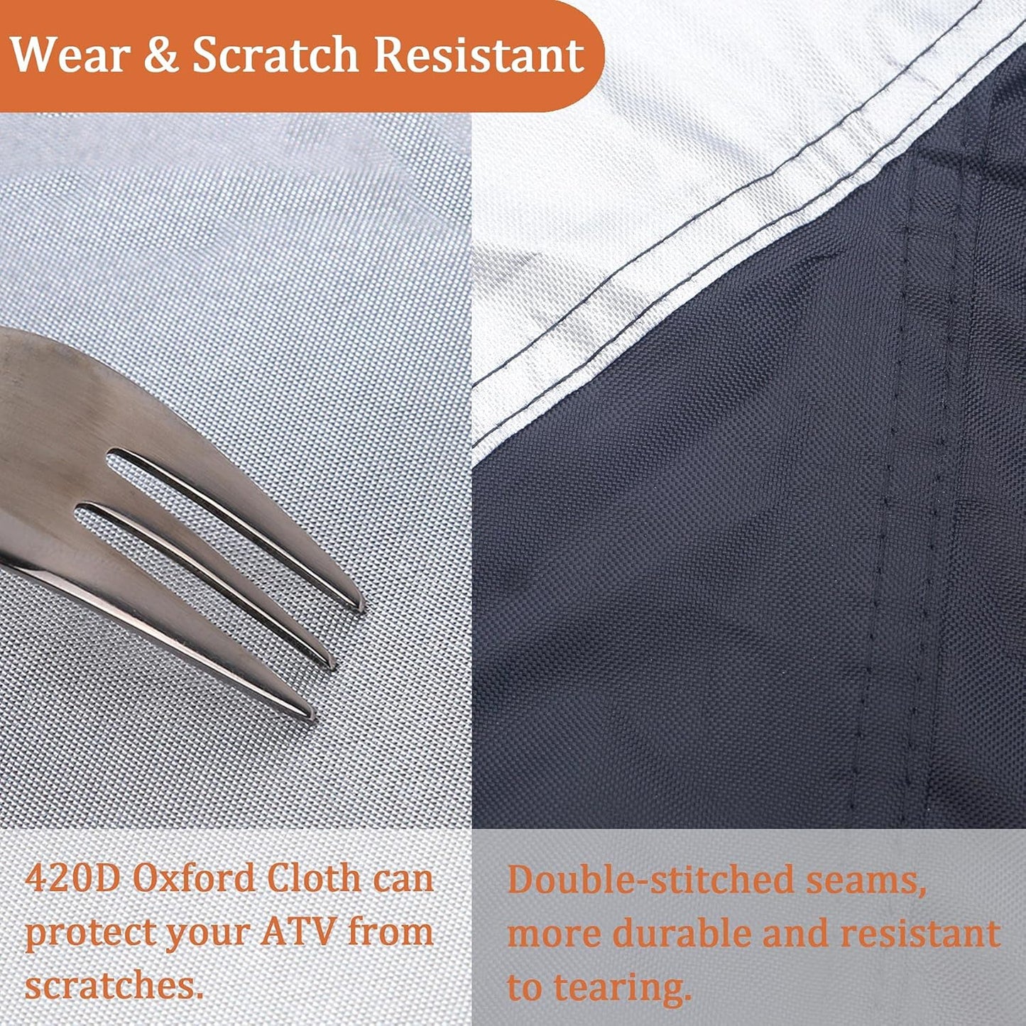 ATV Cover All Weather Outdoor Protection, Heavy Duty 420D Waterproof Oxford Fabric, Quad Bike ATV Cover, XL 76inchs Universal Fit, 4 Wheeler Cover fit Polaris Suzuki Arctic Cat