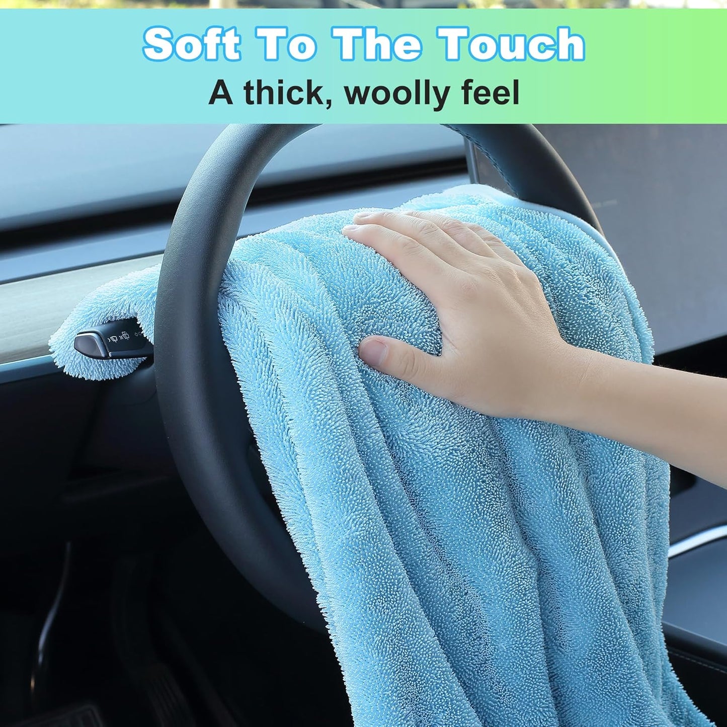 JOYMOOP Car Dry Towel, Quick Drying, Medium Size, Microfiber Cleaning Cloth, Blue, 35.4 x 23.6 Inches, 1 Pack for Boates, RVs, SUVs, Trucks, Cars