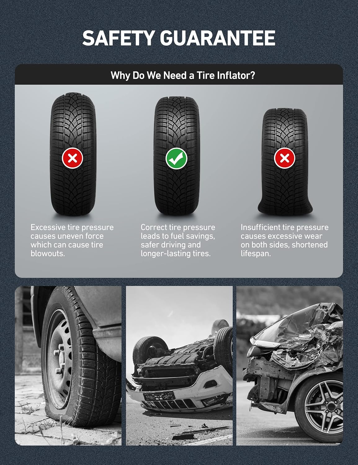 AstroAI Digital Tire Pressure Gauge with Inflator, 250 PSI Air Chuck & Compressor Accessories Heavy Duty with Quick Connect Coupler, 0.1 Display Resolution, Car Accessories, 2pack