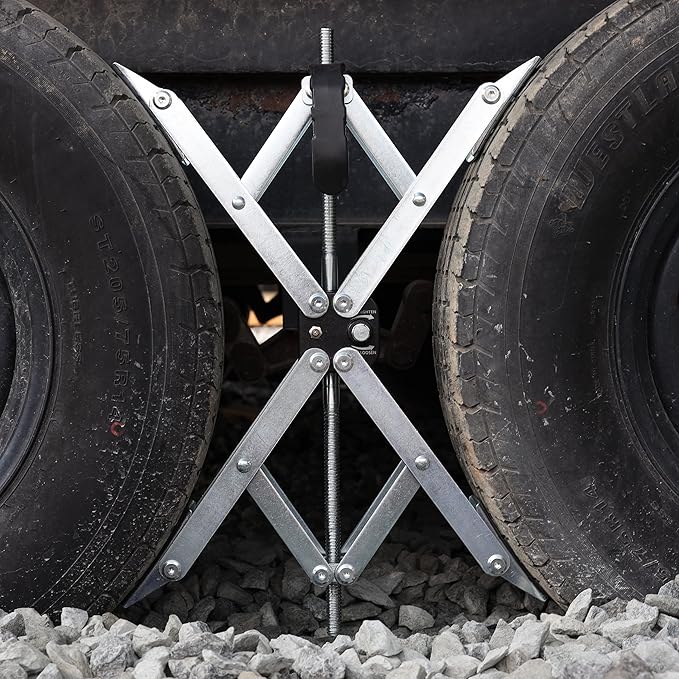 Wheel Chock X-Shaped Stabilizer (Allow Drill Adjust) Dual Axel RV Travel Trailer Camper Tire While Camping (XL-2 Pack)