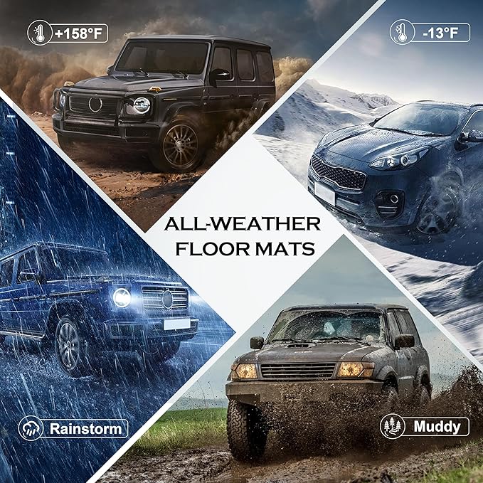 KARPAL Floor Mats for Ford Bronco 4 Door 2021-2025 (Not for Sport), All Weather Protection TPE Floor Liners Cargo Mats Full Set Bronco Accessories, 1st&2nd Row & Cargo Liner & Backrest Mat