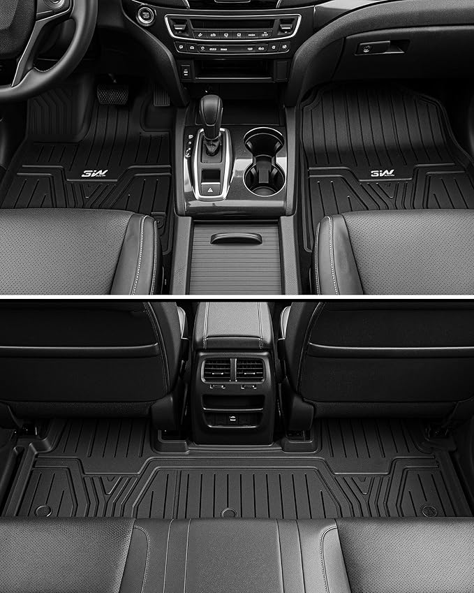 3W Floor Mats and Cargo Mat for Honda Passport 2026, All Weather TPE Custom Fit Passport Floor Liner 1st & 2nd Row & Trunk Mat with Backrest Mat, Full Set for 2026 Honda Passport Accessories, Black