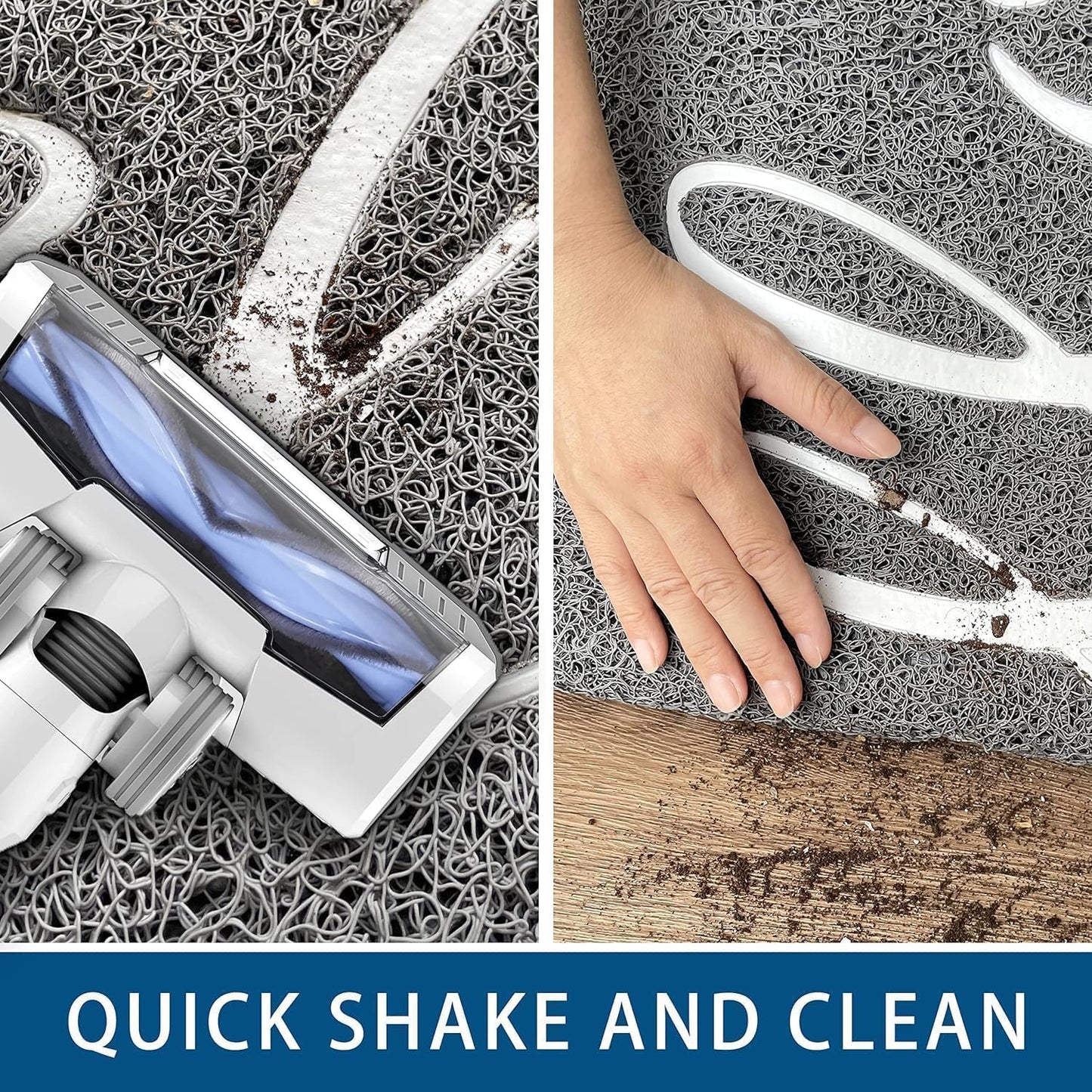 EARTHALL Door Mat Outside Inside Hello Doormat, 36"x24", Durable Floor Mat Non Slip Mat Ultra Absorb Mud Easy Clean Front Doormat for Garage, Entryway, Patio, High Traffic Areas, Grey