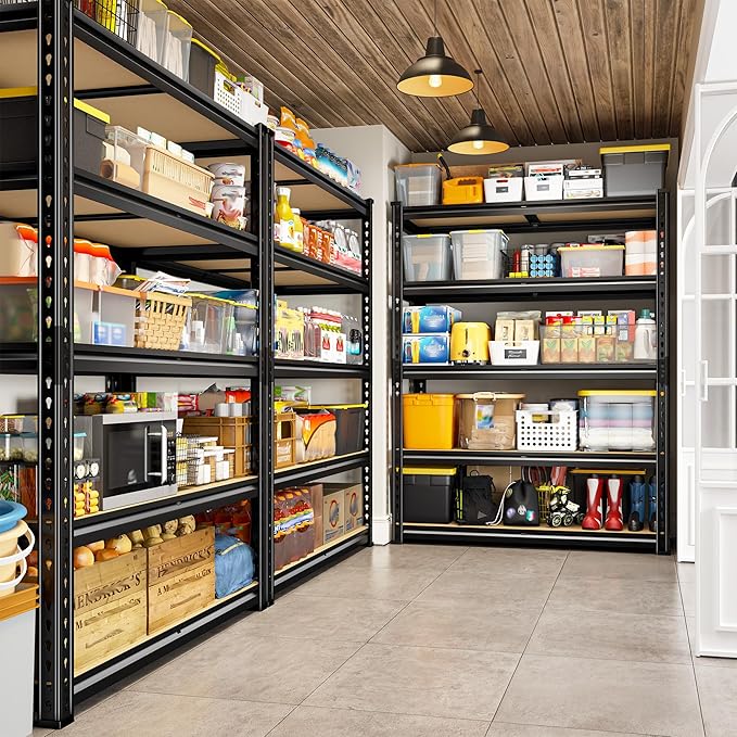REIBII 2020LBS Storage Shelves 5 Tier Garage Shelving Heavy Duty Adjustable Garage Shelves, Utility Rack Shelf, Shelving Units for Storage Warehouse Pantry Closet, 35.5" W x 11.9" D x 72" H, 4 Pack