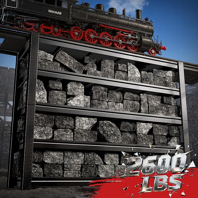 2600LBS Storage Shelves, 48" W Garage Shelving Heavy Duty, Adjustable Metal Shelving Unit, Storage Rack for Garage, Basement, Warehouse with Tool-Free Assembly, 48" W x 17.7" D x 72" H