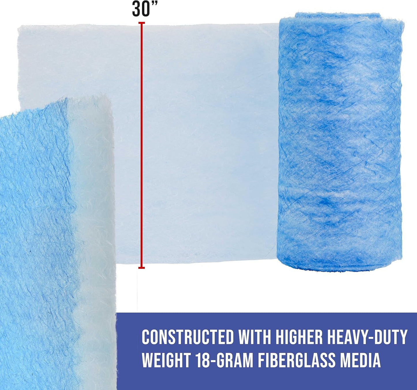 Master Elite Premium Paint Spray Booth Exhaust Filter Roll, 30" x 100' - 18 Gram Heavy-Duty Fiberglass Paint Arrestor - Captures Traps Overspray Paint Particles in Auto Car Autobody Refinish Booths