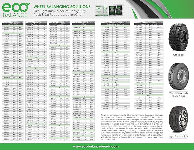 ECO Balance 18-EBBXL ECO XL Extreme Condition Tire/Wheel Balancing Beads - Off-Road Vehicles, Light Duty Truck Tires, (1) 18lb Bucket of Balance Bead and 2oz Scoop