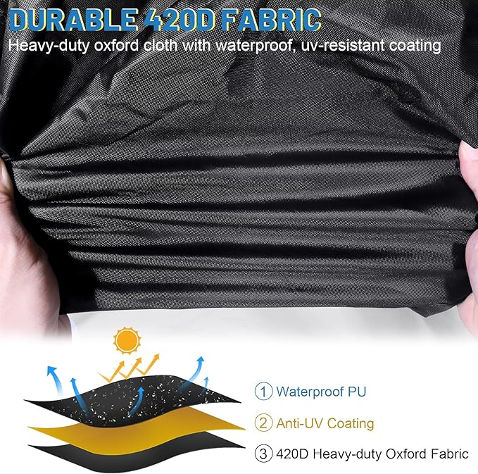 MDPROMCP UTV Cover 4-6 Seater, Windproof Full Cover Compatible with Polaris RZR General UFORCE Talon Mule Teryx 4-Door Durable 420D SXS Side by Side Covers Accessories Parts