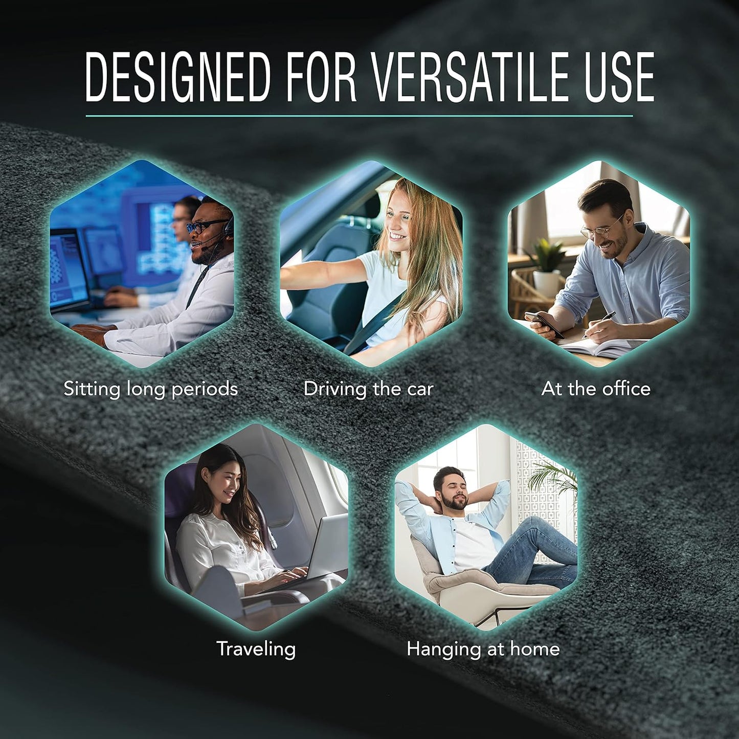 Samsonite Lumbar Support Pillow Mid and Lower Back– Office Chair Back Cushion, Gaming Chair, Desk Chair, Car Seat Lumbar, Work from Home Office Accessories, Black