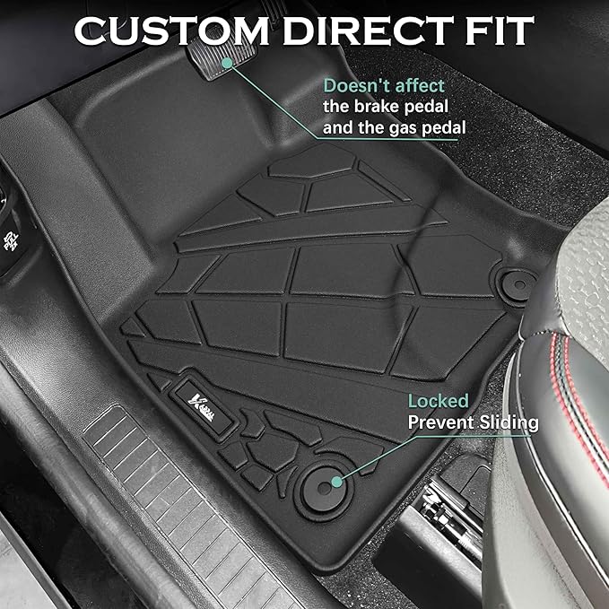 KARPAL Floor Mats Cargo Liner Fit for Ford Escape 2020-2025 2026 (NOT Fit Hybrid), Custom Fit TPE Rubber Guard Accessories Anti-Slip Car Mats for Ford Escape, 1st & 2nd Row & Cargo Liner