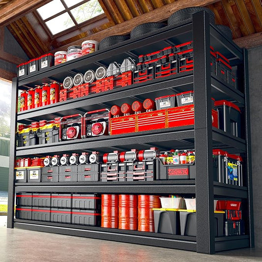 2650LBS Storage Shelves, 48" W Garage Shelving Heavy Duty, Adjustable Metal Shelving Unit, Storage Rack for Garage, Basement, Warehouse with Tool-Free Assembly, 48" W x 24.1" D x 72" H