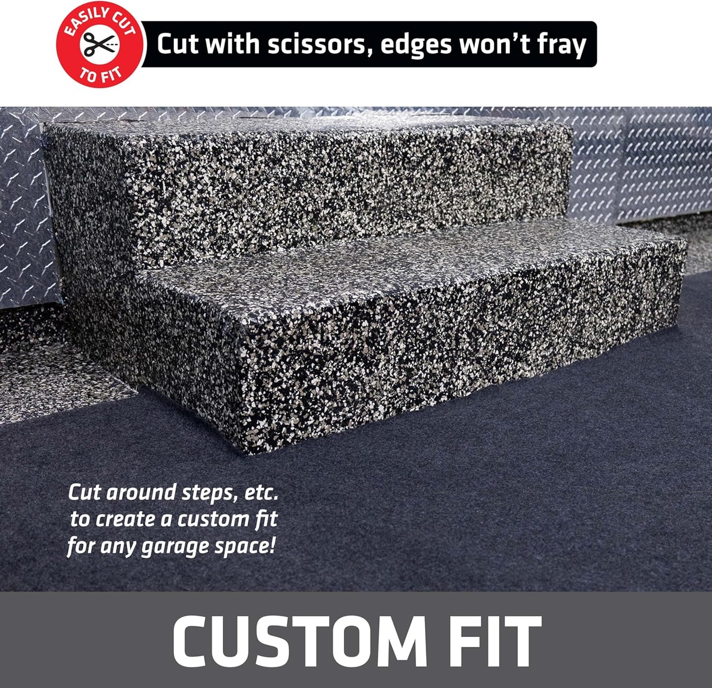 Drymate Garage Floor Runner Mat, (18' x 2'6"), Protects Surfaces, Absorbent, Waterproof, Slip-Resistant, Quick Dry Carpet Fabric, Trimmable & Washable (USA Made) (Charcoal)