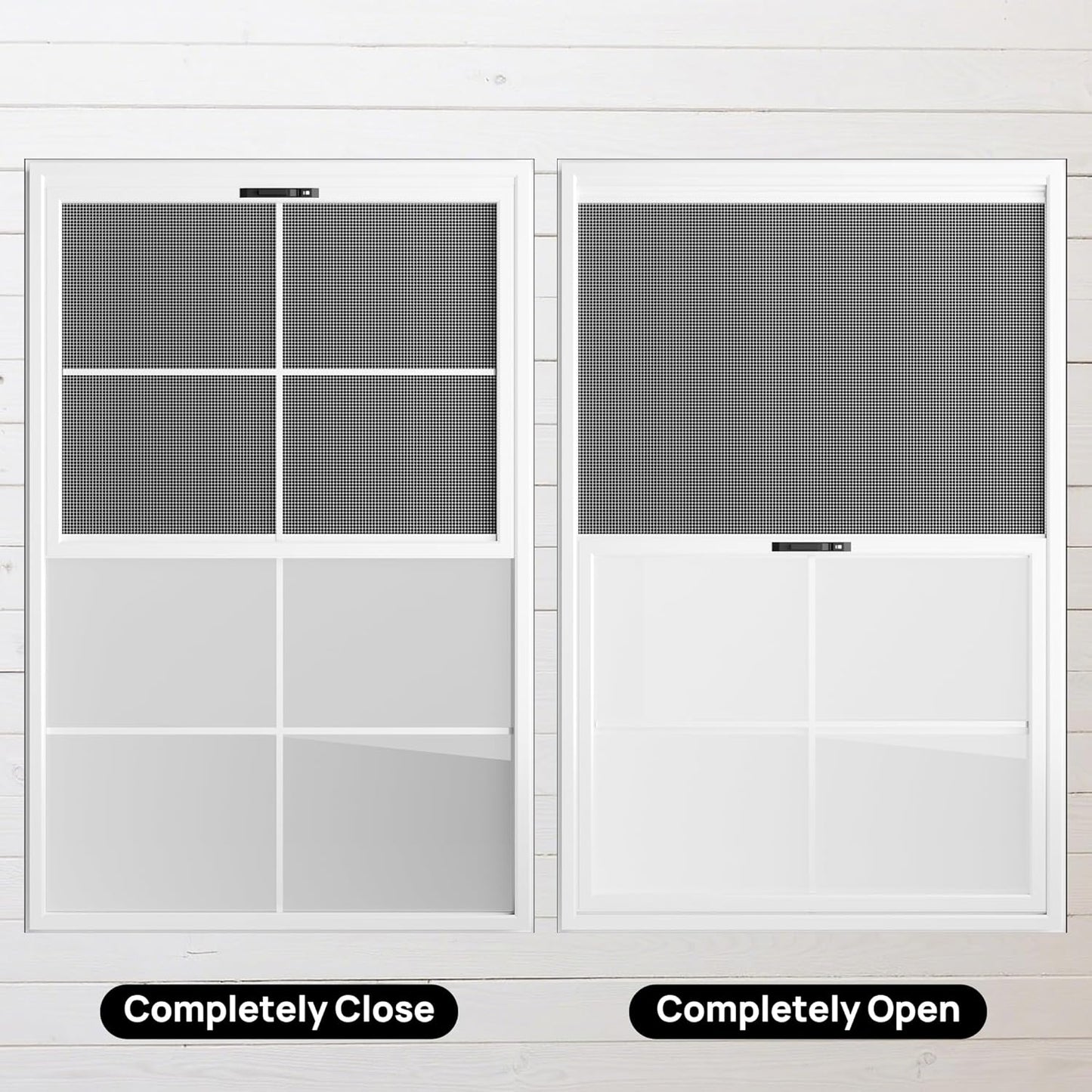 2 Pack 24" x 36"Shed Window, with Tempered Glass and Fiberglass Screen for Shed, Chicken Coop, Playhouse, Household, Garage