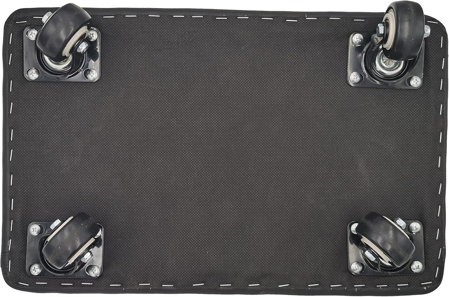 Roller Seat 360 Degree Rotating Low Stool with Wheel Chair PU Leather Universal Swivel Wheels Stool for Home Office Fitness and Garage (Rectangle Black)