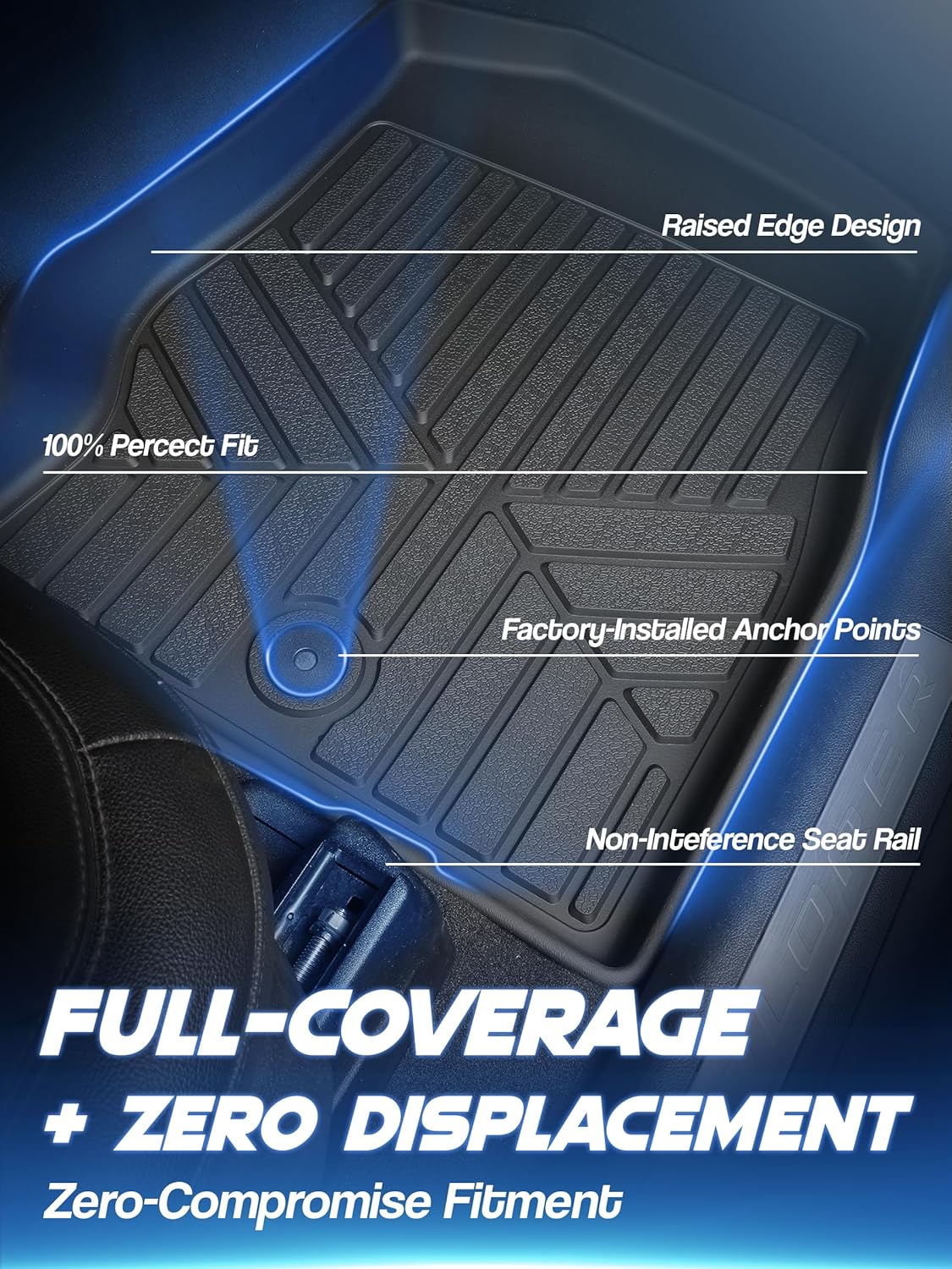 Car Floor Mats for Ford Explorer 2020-2024 2025(Only Fit 6 Seats) Accessories,TPE All Weather Protection Floor Mats,Custom Fit 3 Rows Car Floor Liners Set,Heavy Duty Accessories,Black