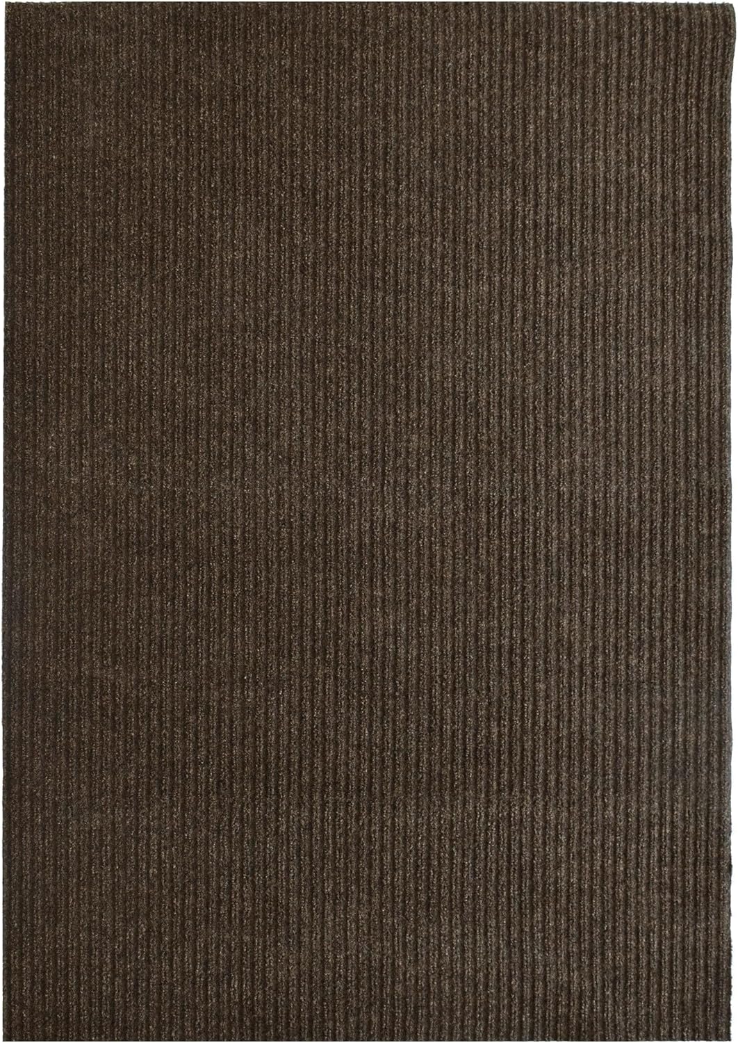 iCustomRug Spartan Weather Warrior Indoor/Outdoor Utility Ribbed Carpet Runner with Non-Slip Thermoplastic Rubber Backing, 3ft X 4ft Brown