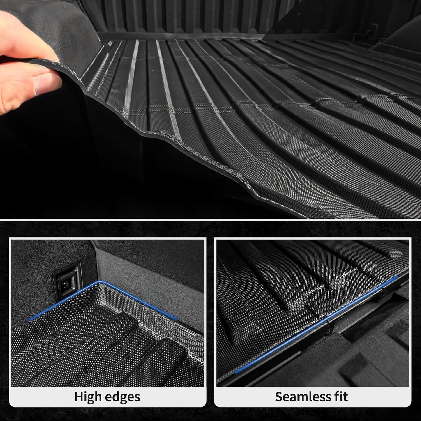 OEDRO Truck Bed Mat Fit for 2023 2024 2025 Tesla Cybertruck, TPE All Weather Protection Heavy Duty Pickup Truck Bed Liner for 2024 Tesla Cybertruck Accessories, Black