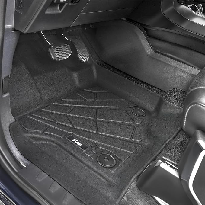 KARPAL Floor Mats Fit Ford F-150 Supercrew/Supercab 2015-2026 (Includes 22-26 Lightning Model) Custom Fit All Weather TPE F150 Accessories Car Mats Front Floor Liners