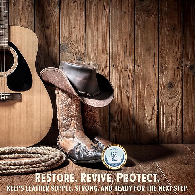 Snowshoe Boot Balm, Made in USA Since 1927 - Protect, Condition, Restore & Waterproof - Leather Conditioner for Boots and Shoes (4 oz)